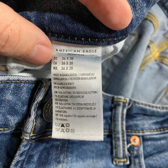 American Eagle Jeans Mens 36x30* Blue Original Bootcut Workwear Western Airflex - Picture 7 of 12